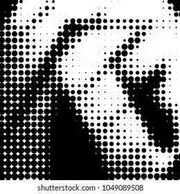 Spotted black and white grunge vector line background. Abstract halftone illustration background. Grunge grid polka dot background pattern
