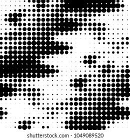 Spotted black and white grunge vector line background. Abstract halftone illustration background. Grunge grid polka dot background pattern
