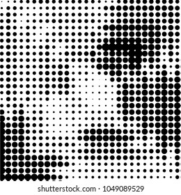 Spotted black and white grunge vector line background. Abstract halftone illustration background. Grunge grid polka dot background pattern
