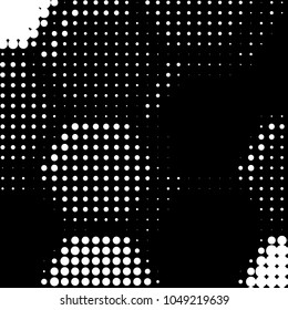 Spotted black and white grunge vector line background. Abstract halftone illustration background. Grunge grid polka dot background pattern
