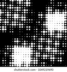 Spotted black and white grunge vector line background. Abstract halftone illustration background. Grunge grid polka dot background pattern
