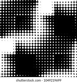 Spotted black and white grunge vector line background. Abstract halftone illustration background. Grunge grid polka dot background pattern
