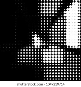 Spotted black and white grunge vector line background. Abstract halftone illustration background. Grunge grid polka dot background pattern

