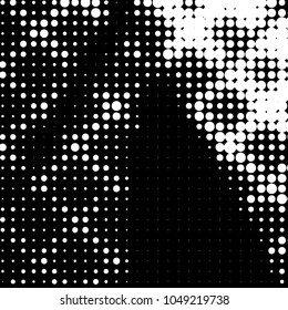 Spotted black and white grunge vector line background. Abstract halftone illustration background. Grunge grid polka dot background pattern
