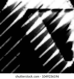 Spotted black and white grunge vector line background. Abstract halftone illustration background. Grunge grid polka dot background pattern
