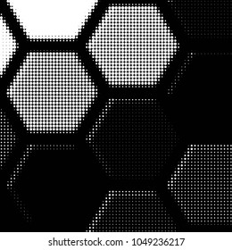 Spotted black and white grunge vector line background. Abstract halftone illustration background. Grunge grid polka dot background pattern
