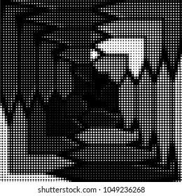 Spotted black and white grunge vector line background. Abstract halftone illustration background. Grunge grid polka dot background pattern
