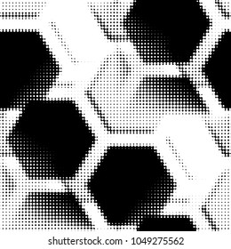 Spotted black and white grunge vector line background. Abstract halftone illustration background. Grunge grid polka dot background pattern
