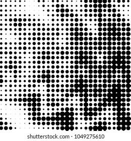 Spotted black and white grunge vector line background. Abstract halftone illustration background. Grunge grid polka dot background pattern
