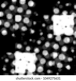 Spotted black and white grunge vector line background. Abstract halftone illustration background. Grunge grid polka dot background pattern
