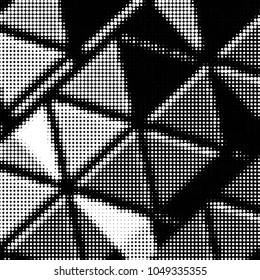 Spotted black and white grunge vector line background. Abstract halftone illustration background. Grunge grid polka dot background pattern

