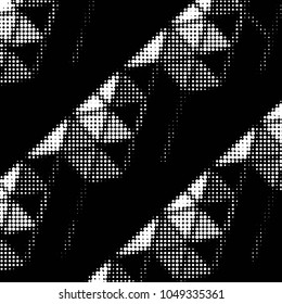 Spotted black and white grunge vector line background. Abstract halftone illustration background. Grunge grid polka dot background pattern
