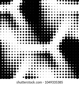 Spotted black and white grunge vector line background. Abstract halftone illustration background. Grunge grid polka dot background pattern
