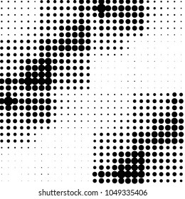 Spotted black and white grunge vector line background. Abstract halftone illustration background. Grunge grid polka dot background pattern
