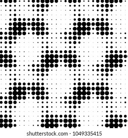 Spotted black and white grunge vector line background. Abstract halftone illustration background. Grunge grid polka dot background pattern
