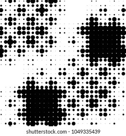 Spotted black and white grunge vector line background. Abstract halftone illustration background. Grunge grid polka dot background pattern
