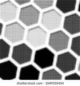 Spotted black and white grunge vector line background. Abstract halftone illustration background. Grunge grid polka dot background pattern
