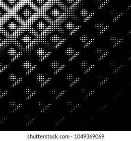 Spotted black and white grunge vector line background. Abstract halftone illustration background. Grunge grid polka dot background pattern
