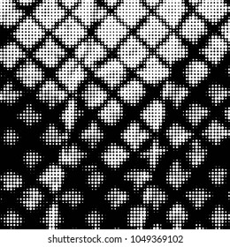 Spotted black and white grunge vector line background. Abstract halftone illustration background. Grunge grid polka dot background pattern
