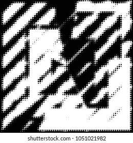 Spotted black and white grunge vector line background. Abstract halftone illustration background. Grunge grid polka dot background pattern

