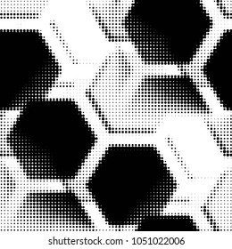 Spotted black and white grunge vector line background. Abstract halftone illustration background. Grunge grid polka dot background pattern

