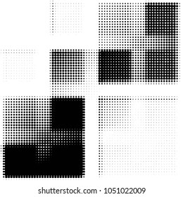 Spotted black and white grunge vector line background. Abstract halftone illustration background. Grunge grid polka dot background pattern

