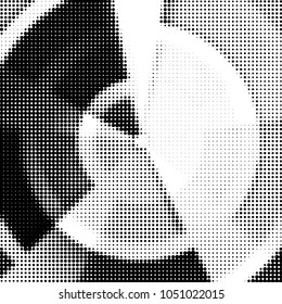 Spotted black and white grunge vector line background. Abstract halftone illustration background. Grunge grid polka dot background pattern

