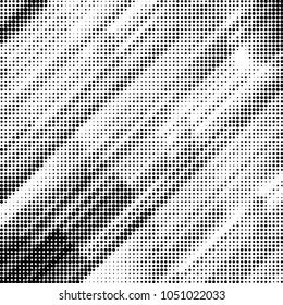 Spotted black and white grunge vector line background. Abstract halftone illustration background. Grunge grid polka dot background pattern


