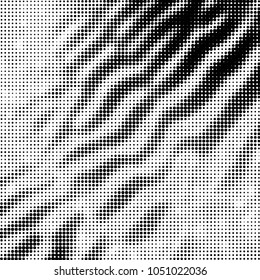 Spotted black and white grunge vector line background. Abstract halftone illustration background. Grunge grid polka dot background pattern

