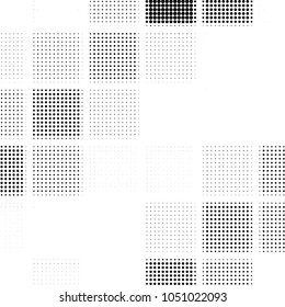 Spotted black and white grunge vector line background. Abstract halftone illustration background. Grunge grid polka dot background pattern

