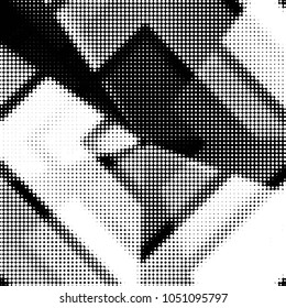 Spotted black and white grunge vector line background. Abstract halftone illustration background. Grunge grid polka dot background pattern
