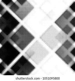 Spotted black and white grunge vector line background. Abstract halftone illustration background. Grunge grid polka dot background pattern
