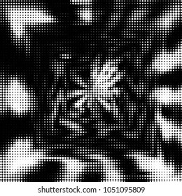 Spotted black and white grunge vector line background. Abstract halftone illustration background. Grunge grid polka dot background pattern
