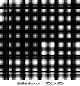 Spotted black and white grunge vector line background. Abstract halftone illustration background. Grunge grid polka dot background pattern
