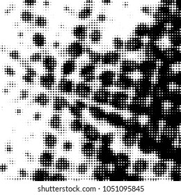 Spotted black and white grunge vector line background. Abstract halftone illustration background. Grunge grid polka dot background pattern
