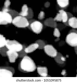 Spotted black and white grunge vector line background. Abstract halftone illustration background. Grunge grid polka dot background pattern
