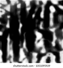 Spotted black and white grunge vector line background. Abstract halftone illustration background. Grunge grid polka dot background pattern
