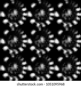 Spotted black and white grunge vector line background. Abstract halftone illustration background. Grunge grid polka dot background pattern
