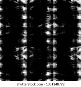 Spotted black and white grunge vector line background. Abstract halftone illustration background. Grunge grid polka dot background pattern
