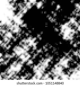 Spotted black and white grunge vector line background. Abstract halftone illustration background. Grunge grid polka dot background pattern
