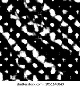 Spotted black and white grunge vector line background. Abstract halftone illustration background. Grunge grid polka dot background pattern
