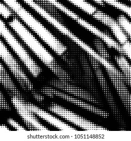 Spotted black and white grunge vector line background. Abstract halftone illustration background. Grunge grid polka dot background pattern
