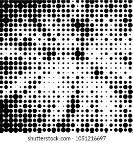 Spotted black and white grunge vector line background. Abstract halftone illustration background. Grunge grid polka dot background pattern
