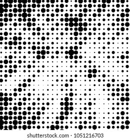 Spotted black and white grunge vector line background. Abstract halftone illustration background. Grunge grid polka dot background pattern
