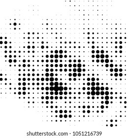 Spotted black and white grunge vector line background. Abstract halftone illustration background. Grunge grid polka dot background pattern
