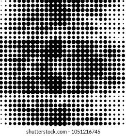 Spotted black and white grunge vector line background. Abstract halftone illustration background. Grunge grid polka dot background pattern
