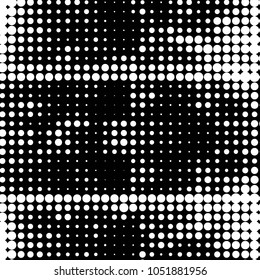 Spotted black and white grunge vector line background. Abstract halftone illustration background. Grunge grid polka dot background pattern
