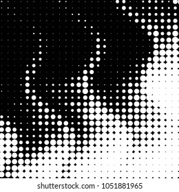 Spotted black and white grunge vector line background. Abstract halftone illustration background. Grunge grid polka dot background pattern
