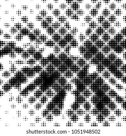 Spotted black and white grunge vector line background. Abstract halftone illustration background. Grunge grid polka dot background pattern
