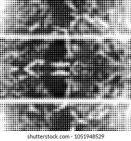 Spotted black and white grunge vector line background. Abstract halftone illustration background. Grunge grid polka dot background pattern
